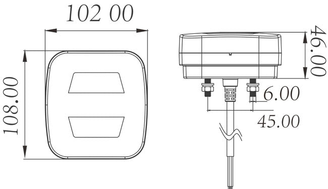 191020605L LED Multivolt Tail Lamp IP67 Submersible